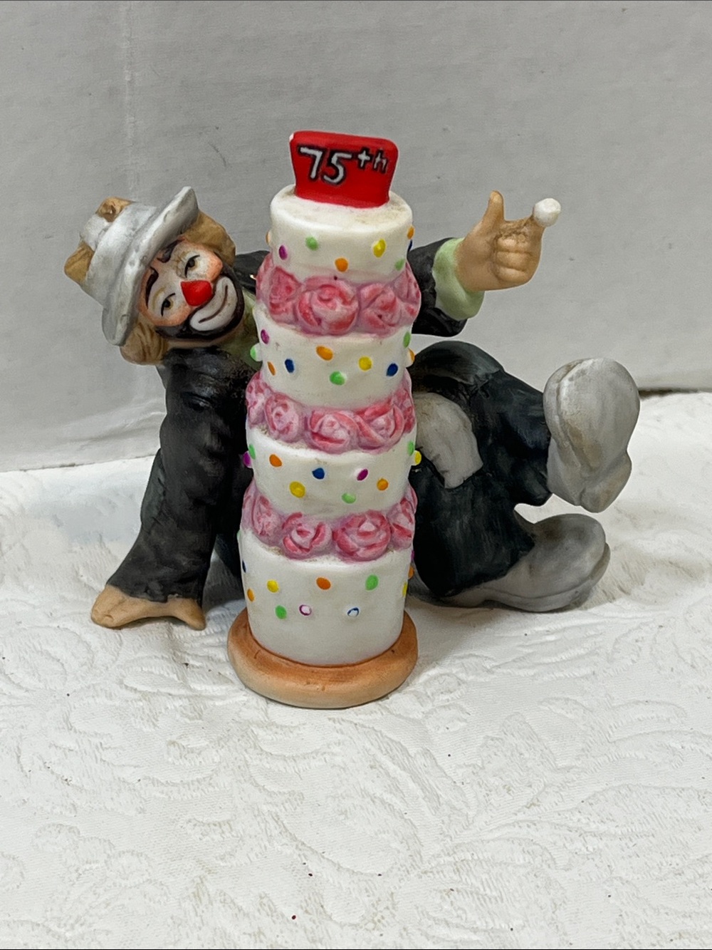 Hobo Clown Figurine Cake 75th Birthday Celebration